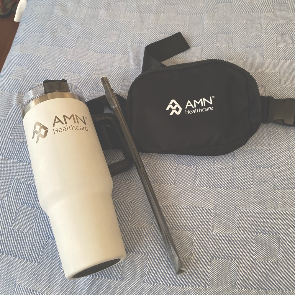 AMN large steel water bottle plus Fanny pack